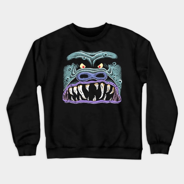 Monster Face Crewneck Sweatshirt by Angel Robot